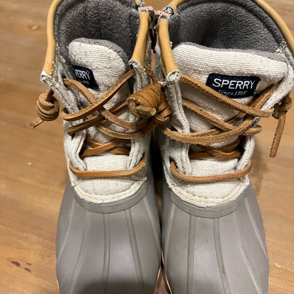 Sperry Gray and Tan Duck Boots Waterproof Insulated